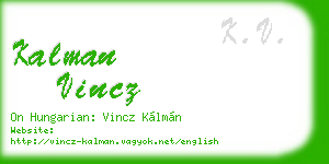 kalman vincz business card